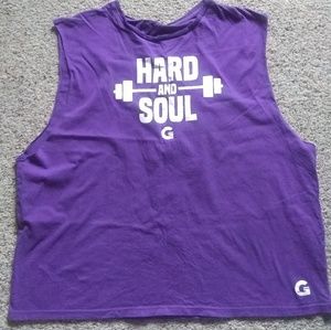 GRRRL Clothing Purple "Hard and Soul" Cutoff Tee